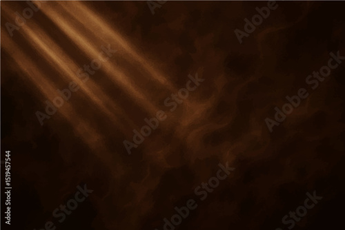 Abstract dark brown with light rays and a hint of smoke texture