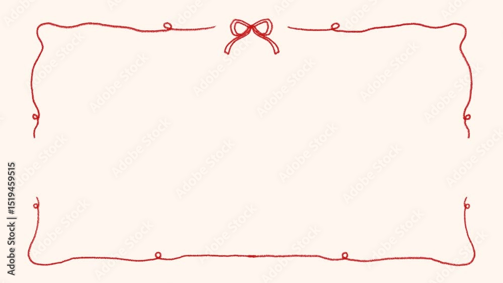 Coquette Ribbon Animated Frame, Pink Coquette Ribbon, Red Coquette Ribbon, Hand-drawn Animation Frame, Cute Coquette Frame