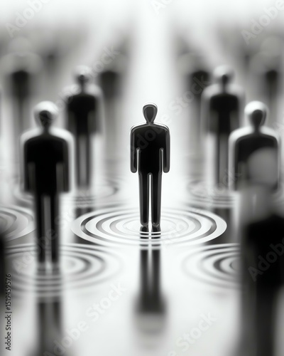 shopper consumer persona audience target A striking image featuring abstract human silhouettes against a blurred background. The central figure stands out, symbolizing individuality and presence.