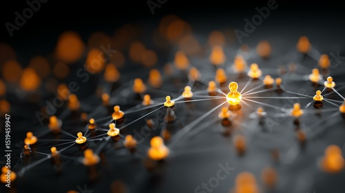 shopper consumer persona audience target A digital network representation highlighting interconnected user icons. This abstract visualization symbolizes social connections and online interaction.