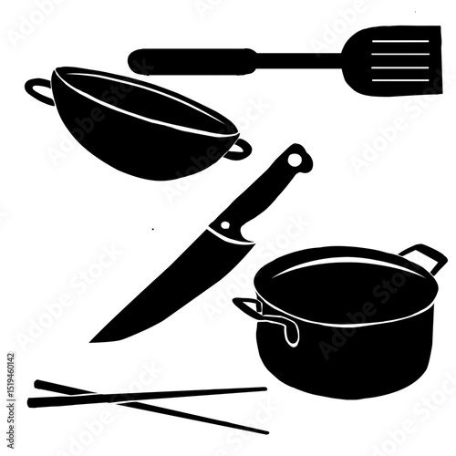 kitchen utensils vector