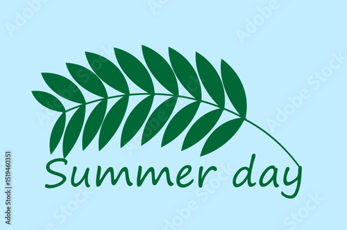 green branch summer day text,
