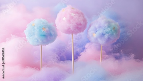 Pastel Cotton Candy Trees photo