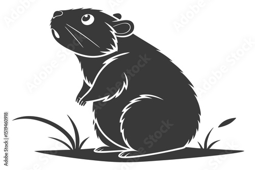 Standing prairie dog illustration adorable rodent silhouette wild animal design element