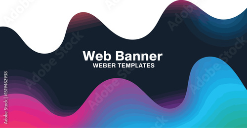 Abstract colorful web banner design template vector graphic illustration background for website header editable stock vector illustration