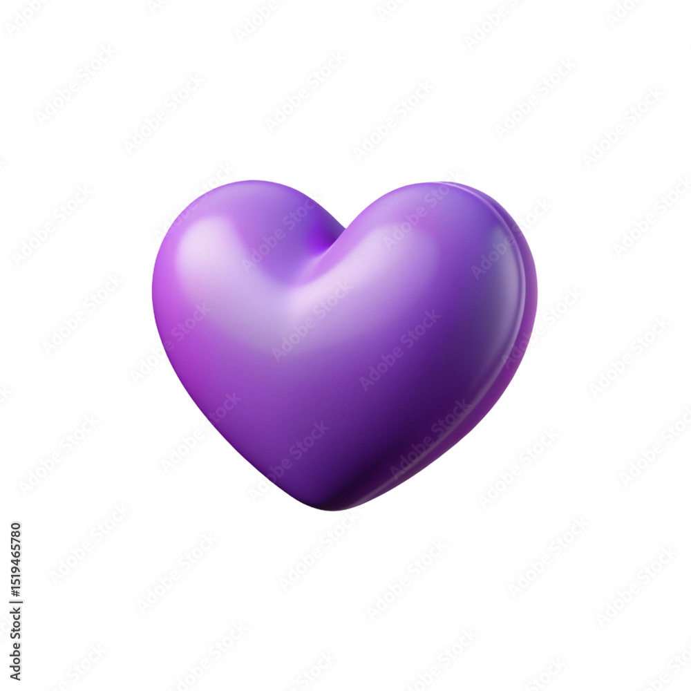 Obraz premium 3D Rendered Heart on Transparent Background