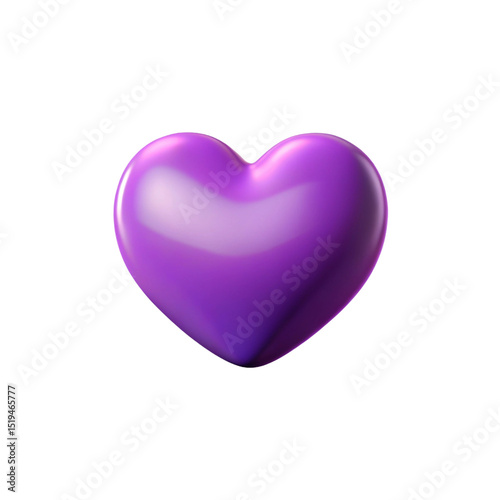 3D Rendered Heart on Transparent Background
