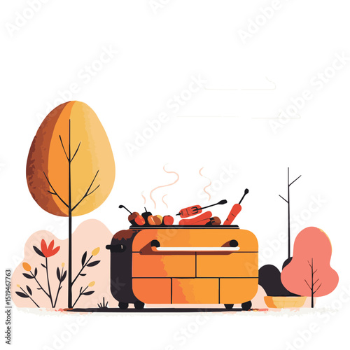 BBQ Grill Vector Illustration