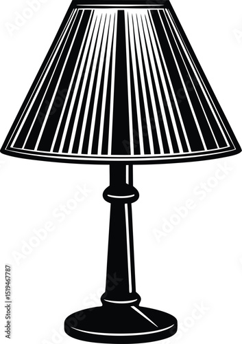 Black and white table lamp vector illustrations