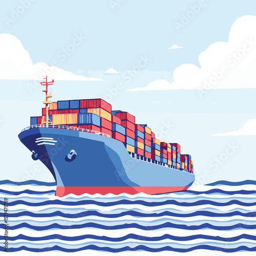 Cargo Vessel in Calm Waters


