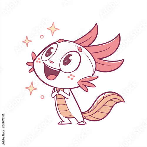 Cute axolotl mascot cartoon vector illustration