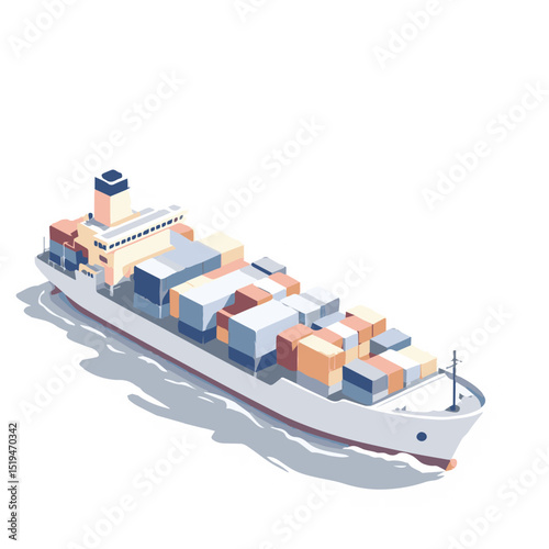 Cargo Ship Loaded with Containers 

