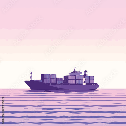 Cargo Ship Loaded with Containers 

