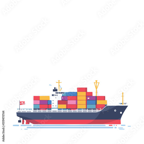 Cargo Ship Loaded with Containers 

