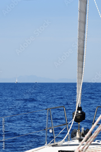 Sailing ship yachts in Mediterranean Sea. Fethiye harbor, Turkey