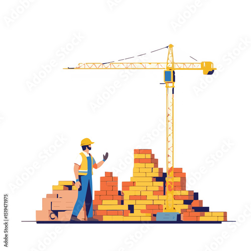 construction site with crane