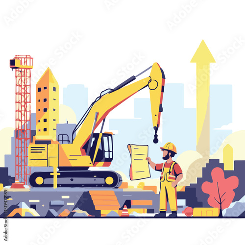 vector illustration of a construction site