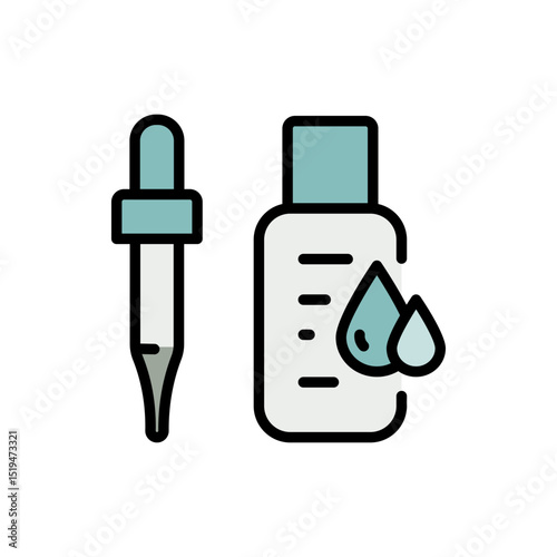 Ear drops icons set color vector. Medicine tube. Healthy care treatment, simple symbol on white background.