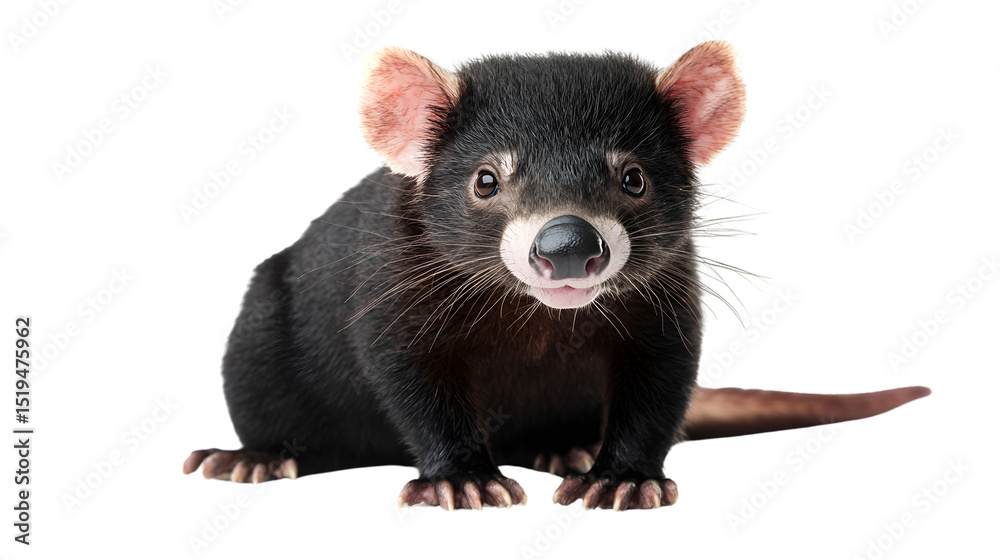 Close-up Tasmanian Devil Sitting Isolated on Tranasparent Background Image Close-up Tasmanian Devil Sitting Isolated on Tranasparent Background Image