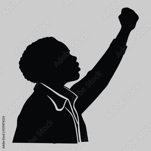 a person clenching a fist silhouette vector design art and illustration