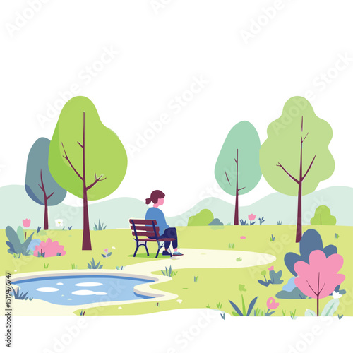 Sitting Lonely in Park – Outdoor Lifestyle
