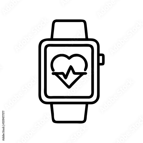 Heart rate monitor displayed on smart watch for fitness tracking during workout sessions