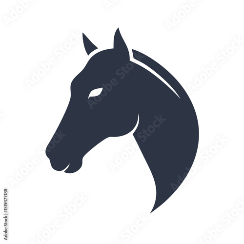Elegant silhouette of a horse head designed in a minimalist style showcasing grace and beauty in equine art