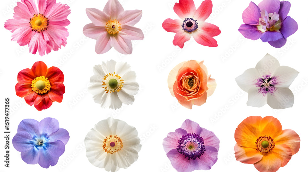 Beautiful Flower Collection Isolated on Tranasparent Background for Creative Designs Beautiful Flower Collection Isolated on Tranasparent Background for Creative Designs