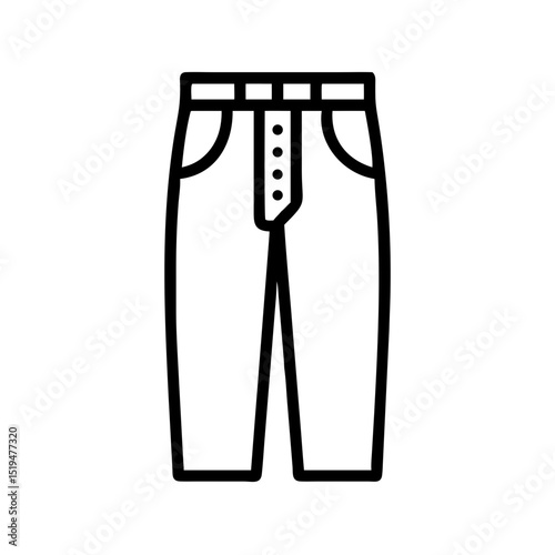 Outline of casual pants showcasing pockets and button details suitable for various styles and occasions