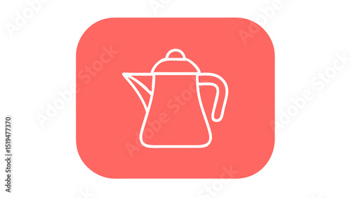 Stylish coffee pot design on a vibrant red background showcasing simple and modern kitchen aesthetics
