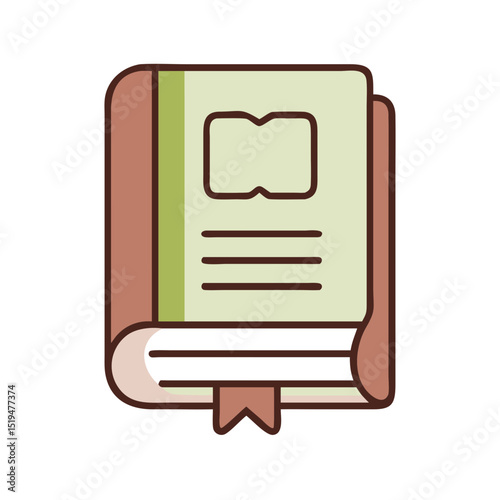 Creative illustration of a closed book with a bookmark representing literature and knowledge for educational purposes