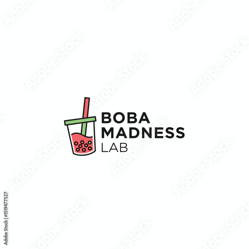 Boba Tea Logo – Fun & Trendy Bubble Tea Icon for Cafes, Beverage Brands, and Boba Shops