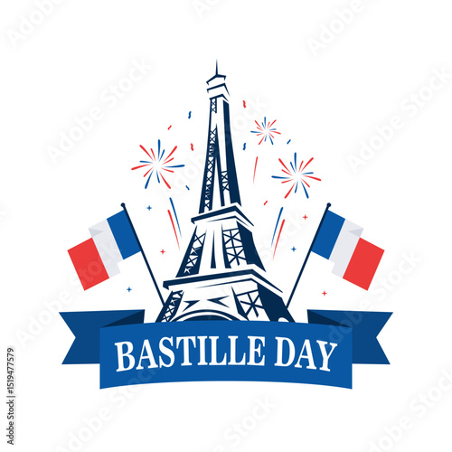 vector happy bastille day poster template