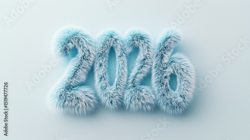 Fuzzy ice-blue 2026, exudes wintry warmth, embracing frosty new year celebrations, Yule traditions, and niche hygge vibes