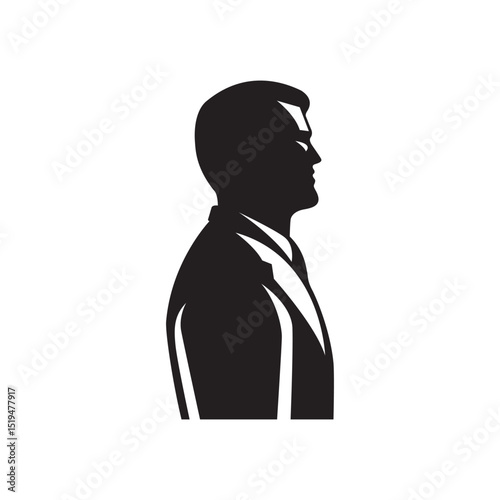 Silhouette vector of a man in sideways pose