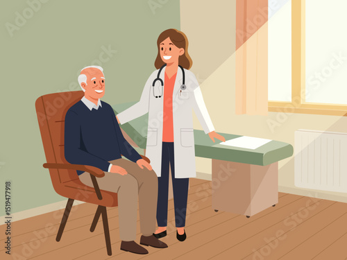 medical consult doctor cartoon background healthcare conceptual picture illustration
