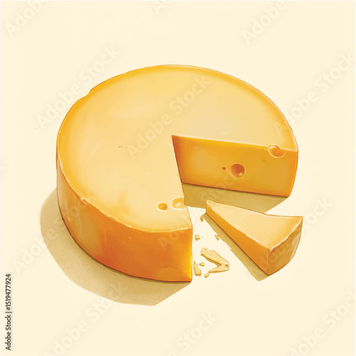 Delicious Cheese Wheel A Creamy, Tangy Illustration