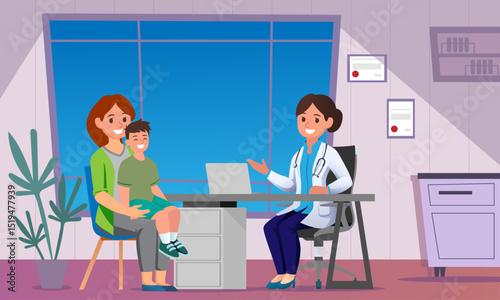 medical consult doctor cartoon background healthcare conceptual picture illustration