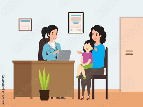 medical consult doctor cartoon background healthcare conceptual picture illustration