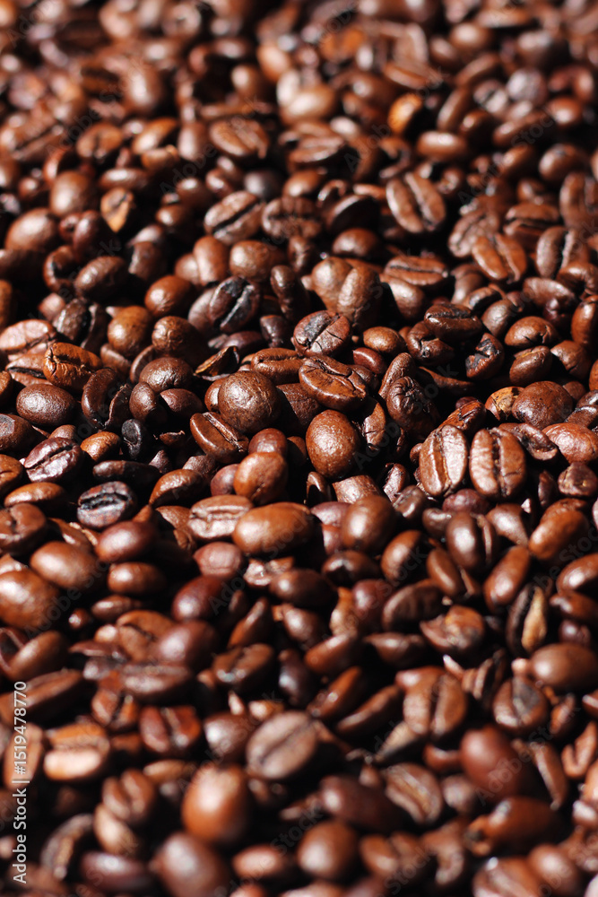 Fototapeta premium Dark Roast Coffee Beans Background.