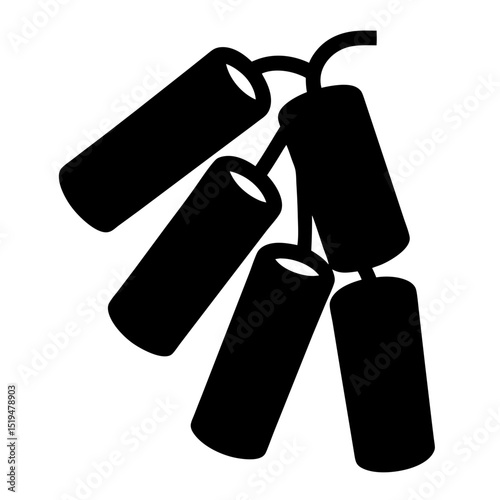 Stylized monochrome illustration of a string of dynamite or firecrackers image