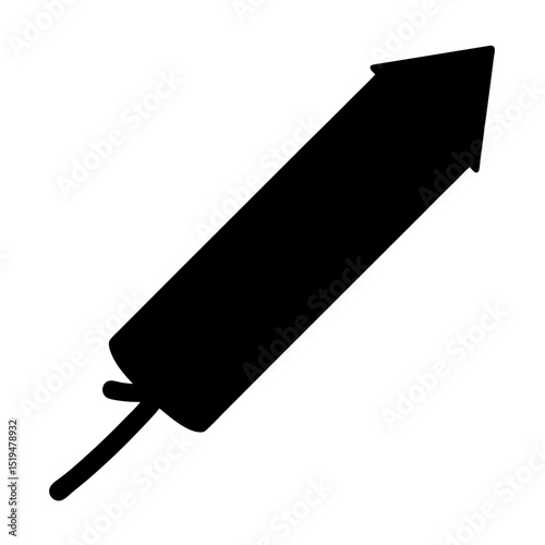 Stylized silhouette of a firework rocket, ready for celebratory explosions