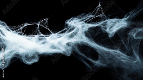 Mystical cobwebs weave an eerie tapestry in the moonlit void, perfect for Samhain and Arachnid Appreciation Day imagery