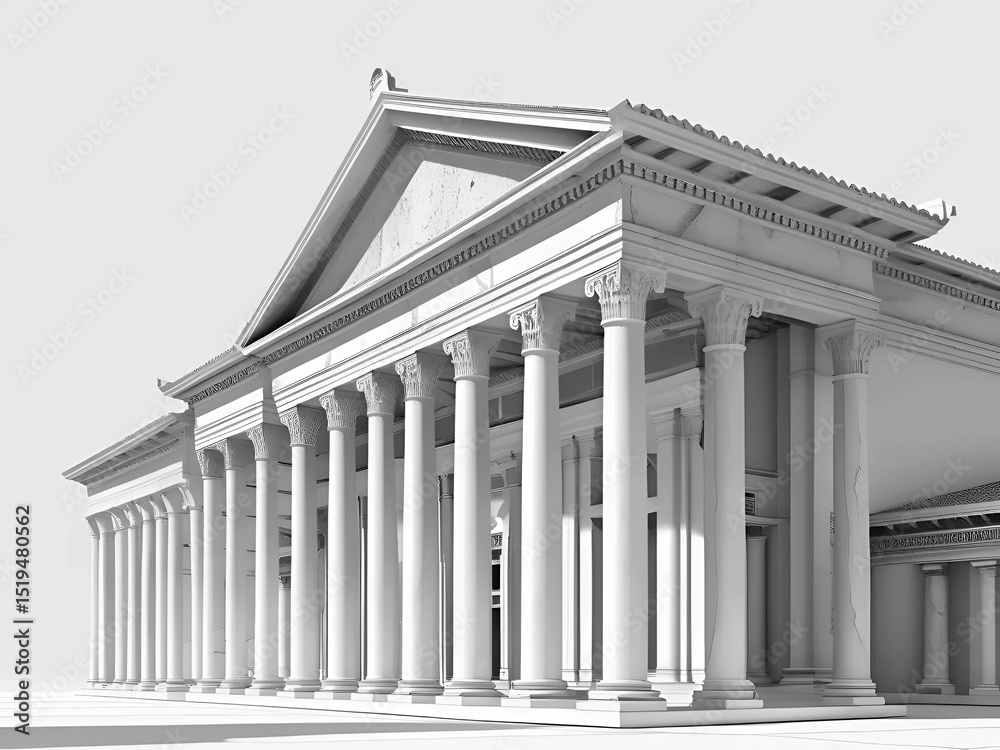 Obraz premium classic roman style building with symmetrical pillars