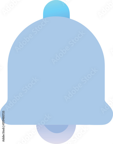 Light blue notification bell icon illustration