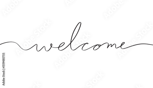welcome text font calligraphy hand written lettering script black color object icon welcome business welcome thank you work job communication career meeting success together welcome happy smile retro