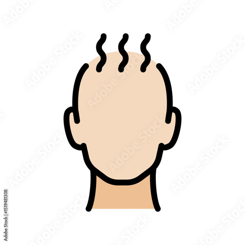 Dizziness color icon. Man with dizziness symptom of migraine, high blood pressure, cold, flu, stress, fatigue and other symptoms. Vector illustration isolated.