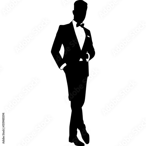 Model Man in Suit Silhouette