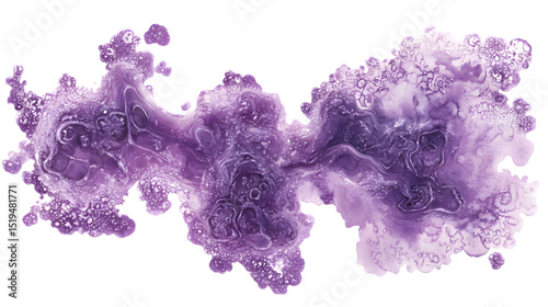 Elegant Purple Watercolor Stain Isolated on Tranasparent Background for Creative Design Projects