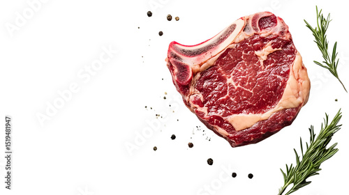 Premium Raw Ribeye Steak Isolated on Tranasparent Background for Culinary Designs